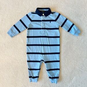 Ralph Lauren Baby Boy's Cotton Rugby Coverall, Size 9M